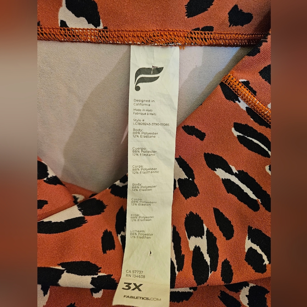 Fabletics Define PowerHold High-Waisted 7/8 Leopard Print Leggings Size 3X - Picture 7 of 16